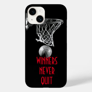 Winnaars stoppen nooit met basketbal Case-Mate iPhone 14 hoesje