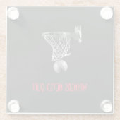 Winnaars stoppen nooit met basketbal glazen onderzetter (Achterkant)