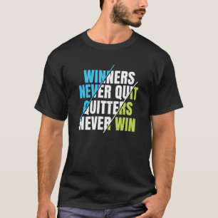 Winnaars stoppen nooit met stoppen nooit winnen Mo T-shirt