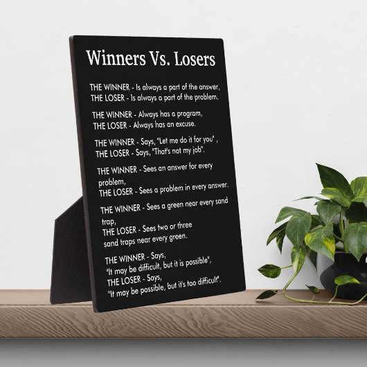 Winnaars Vs Verliezers Fotoplaat