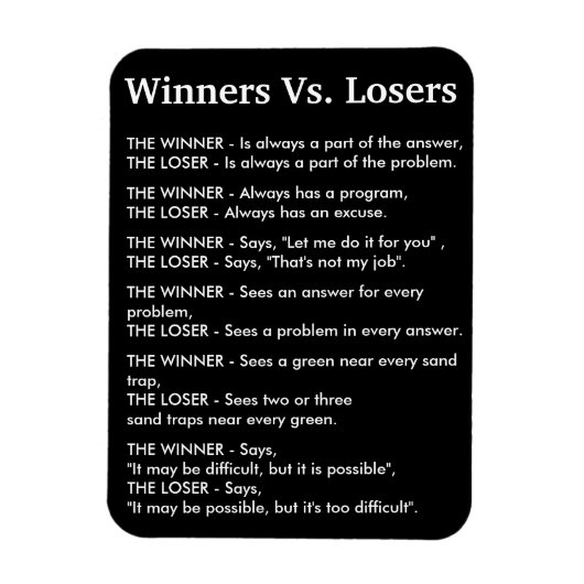 Winnaars Vs Verliezers Magneet (Verticaal)