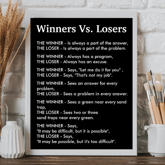 Winnaars Vs Verliezers Poster