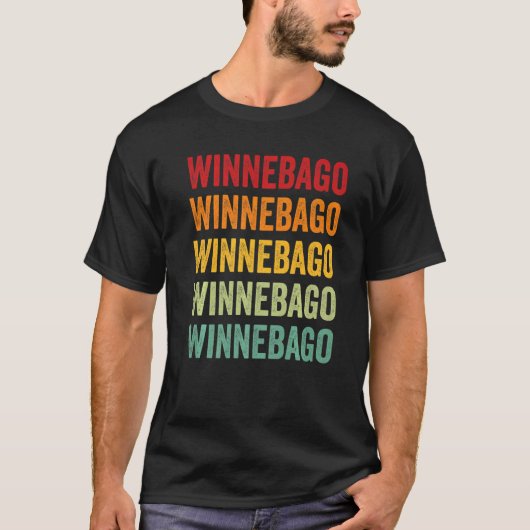 Winnebago County Wisconsin Rainbow Tekst T-shirt (Voorkant)