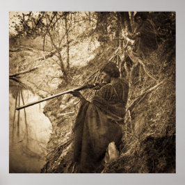 Winnebago Indiase Chief Duck Hunting Poster