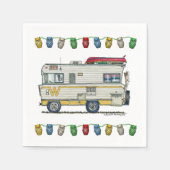WINNEBAGO RV happy camper art print Schattige gril Servet (Voorkant)