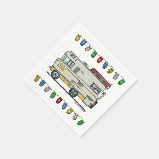 WINNEBAGO RV happy camper art print Schattige gril Servet (Hoek)