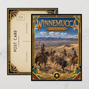 Winnemucca Nevada Vintage Art Deco Gouden Tijdperk Briefkaart