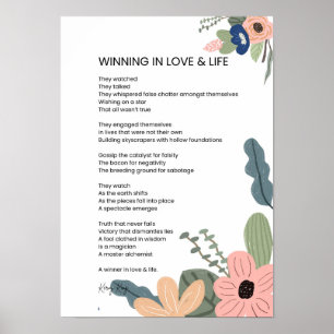 Winnen in liefde en leven Motivatie poëzie Poster