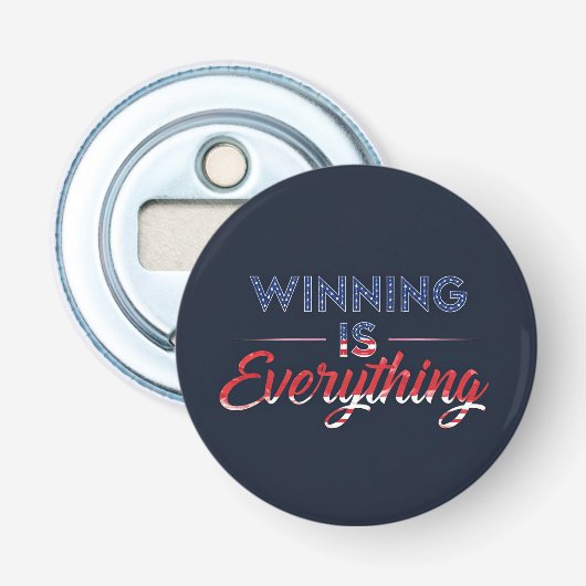 Winnen is alles button flesopener (Voorkant)