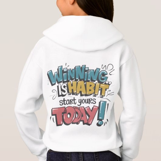 Winnen is een gewoonte - Kinder Motivatie hoodie (Achterkant)
