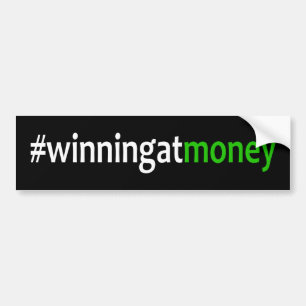 Winnen met geld bumpersticker