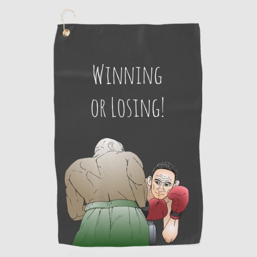 Winnen of verliezen golfhanddoek (Voorkant)