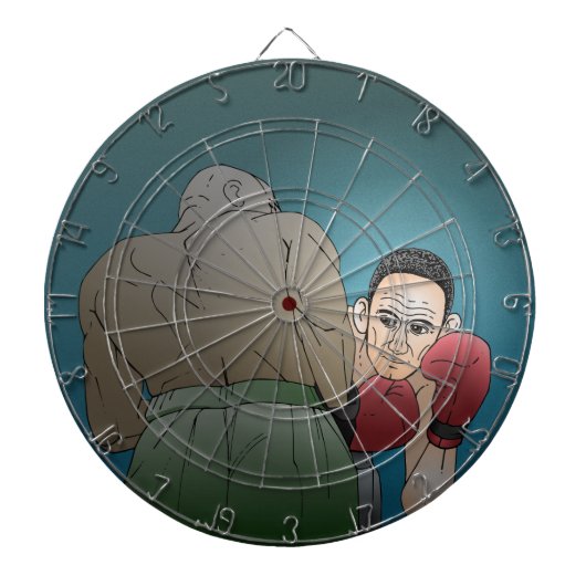 Winnen of verliezen van een bokswedstrijd dartbord (Voorkant)