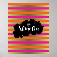 Winnen op roze, roze en faux gouden metalen streep