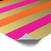 Winnen op roze, roze en faux gouden metalen streep poster (Hoek)