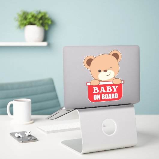 Winnend Baby Beer Baby aan boord van de Sticker (Laptop op bureau)