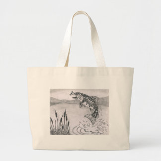 Winnend kunstwerk voor kinderen: broekforel grote tote bag