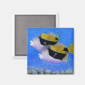 Winnend kunstwerk voor kinderen: triggerfish magneet (Voorkant / Achterkant)