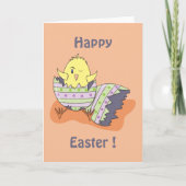 Winnend Little Chick Happy Pasen Wenskaart Feestdagen Kaart (Voorkant)