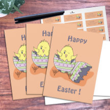 Winnend Little Chick Happy Pasen Wenskaart