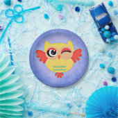 Winnend Owl Papieren Bordje (Feest)