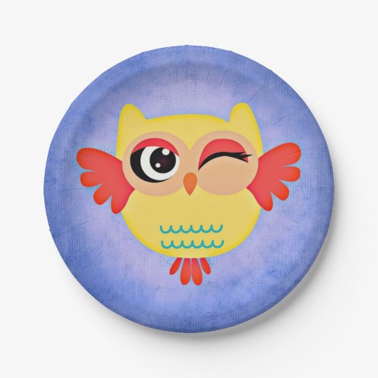 Winnend Owl Papieren Bordje (Voorkant)