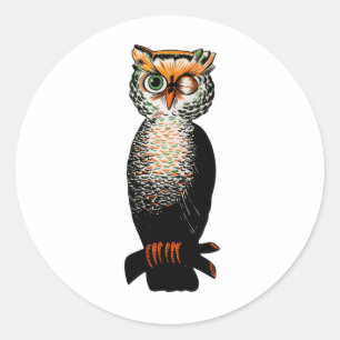 Winnend Owl Ronde Sticker