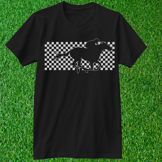 Winnend Paard op Checkerboard T-Shirt