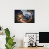 Winnend pad naar een geheime bergterugtocht poster (Thuiskantoor)