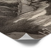 Winnend pad oude Chinese tempelbergen Poster (Hoek)