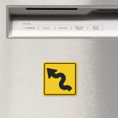 Winnend Road Ahead Highway Sign Magneet (Insitu (Vaatwasser))