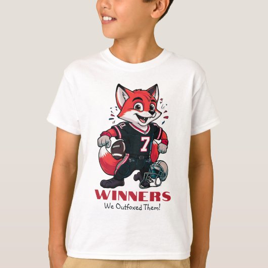 winnend team | Amerikaans Football Fox White T-shirt (Voorkant)