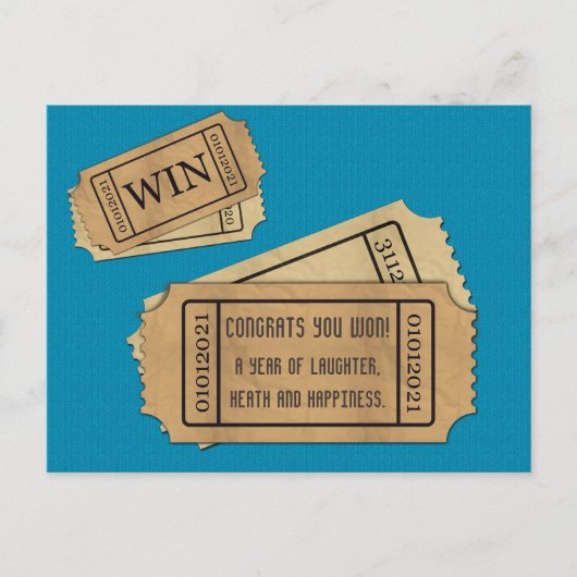 winnend ticket voor 2021 feestdagenkaart (Voorkant)