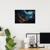 Winnende bergtrap naar de heilige tempel poster (Thuiskantoor)