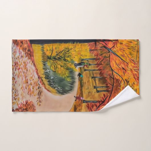 Winnende bosweg bad handdoek (Handdoek)