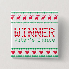 Winnende Button voor Tacky Sweater Party