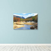 Winnende Colorado met bergen en pijnbomen Canvas Afdruk (Insitu (Houten vloer))