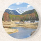 Winnende Colorado met bergen en pijnbomen Zandsteen Onderzetter (Voorkant)