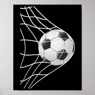 Winnende Doel Voetbal Bal Binnen Net, Cool Voetbal Poster