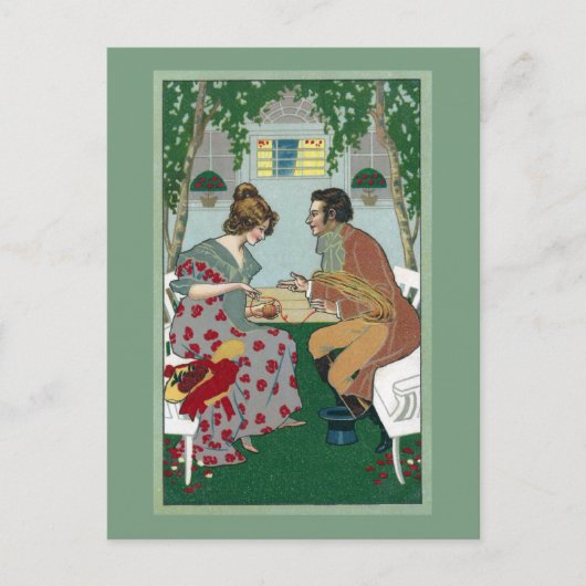 Winnende Garde met een Helper  Art Nieuw Briefkaart (Voorkant)