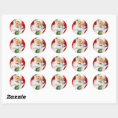 Winnende kerstnamelijst ronde sticker (Vel)
