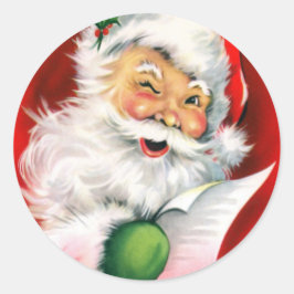 Winnende kerstnamelijst ronde sticker