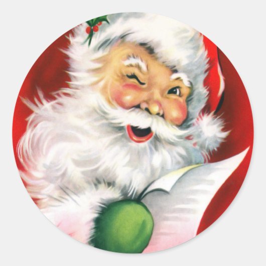 Winnende kerstnamelijst ronde sticker (Voorkant)