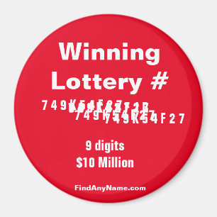 Winnende Lottery Number Magnet