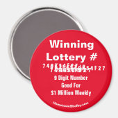 Winnende Lottery Number Magnet (Voorkant / Achterkant)