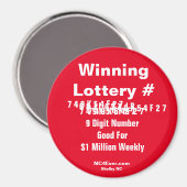 Winnende Lottery Number Magnet (Voorkant / Achterkant)