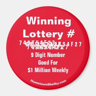 Winnende Lottery Number Magnet