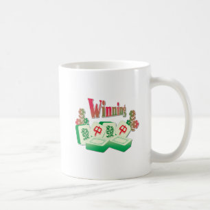 Winnende Mahjong Geluks Tegels Bloemendesign Koffiemok