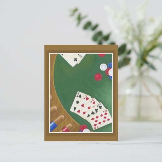 Winnende poker zes tot tien briefkaart (Staand voorkant)