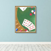 Winnende poker zes tot tien canvas afdruk (Insitu (Houten vloer))